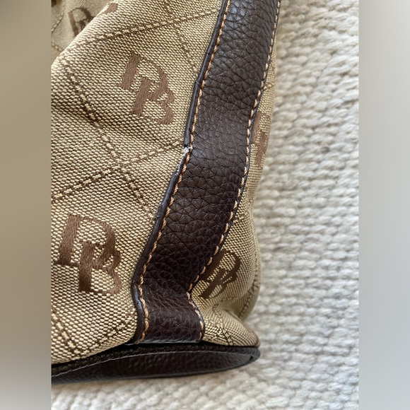 Vintage Dooney & Bourke Original Classic Brown and Tan Bucket Drawstring Purse - Picture 11 of 13